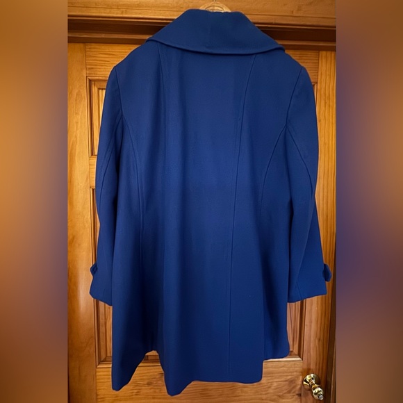Anne Klein Royal Blue Double Breasted Wool Coat/Jacket, Plus Size 2X - Picture 4 of 5